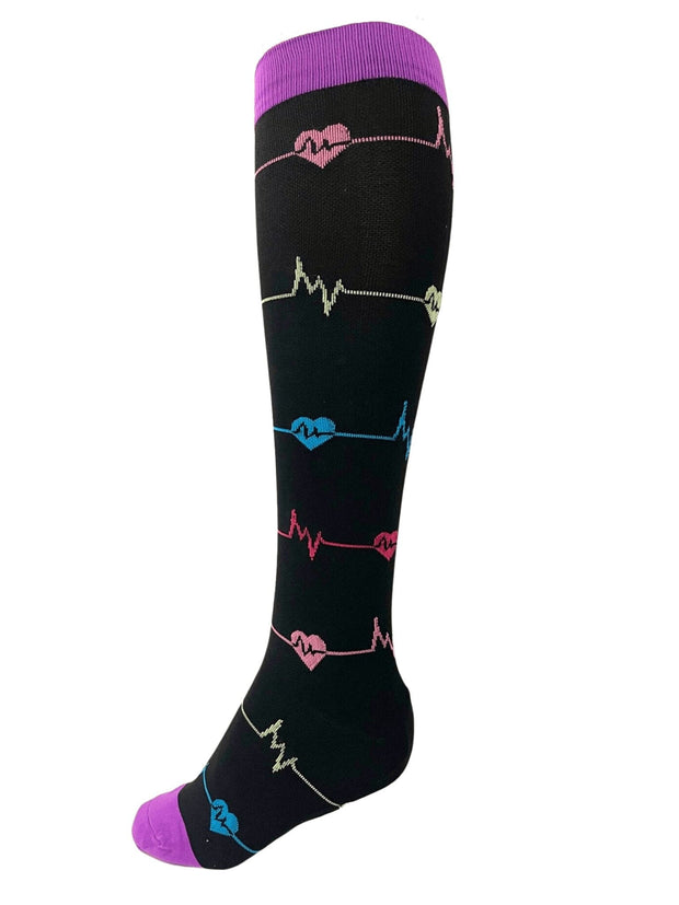 Heart Rate Compression Socks (Black) - Zhuri - Compression Socks