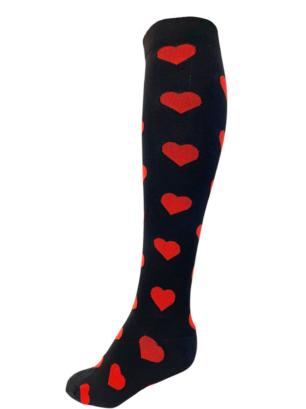 Hearts Compression Socks (Black) - Zhuri - Compression Socks