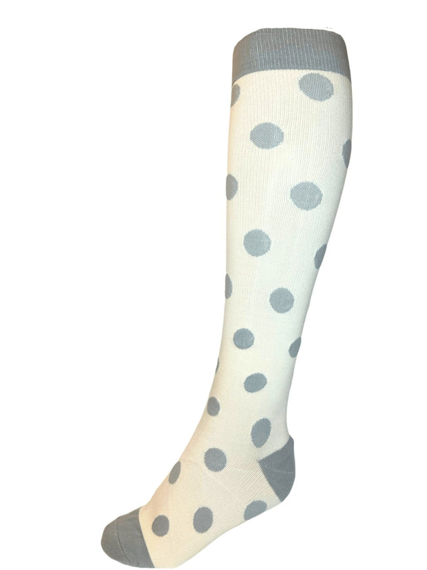 Polka Dot Compression Socks (Grey/Beige) - Zhuri - Compression Socks