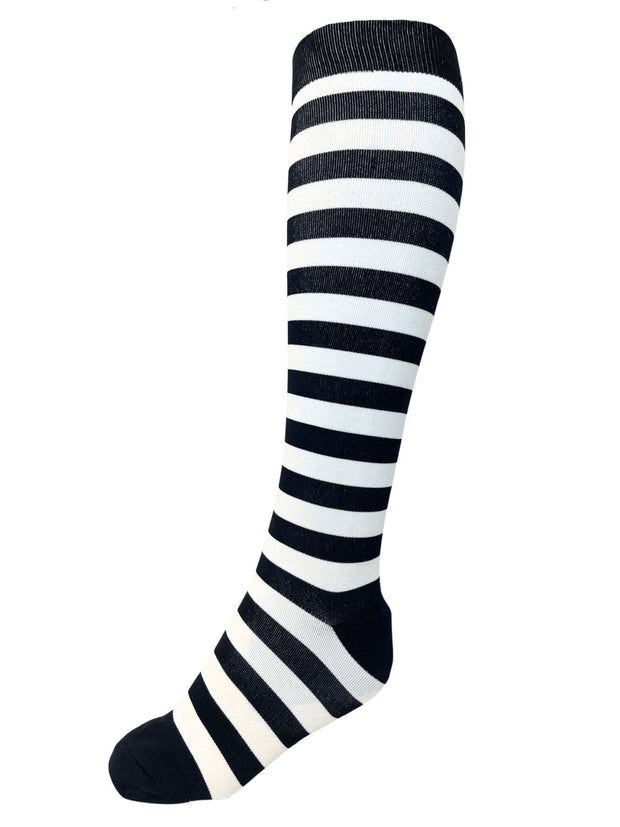 Striped Compression Socks (Black & White) - Zhuri - Compression Socks