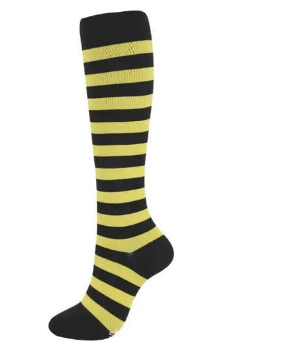 Striped Compression Socks (Black & Yellow) - Zhuri - Compression Socks